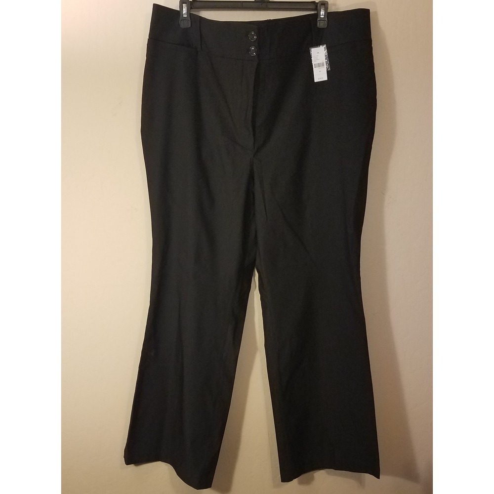 Lane Bryant Pants Women 26 Black HighRise Flare Career Trousers‎ Stretch NEW